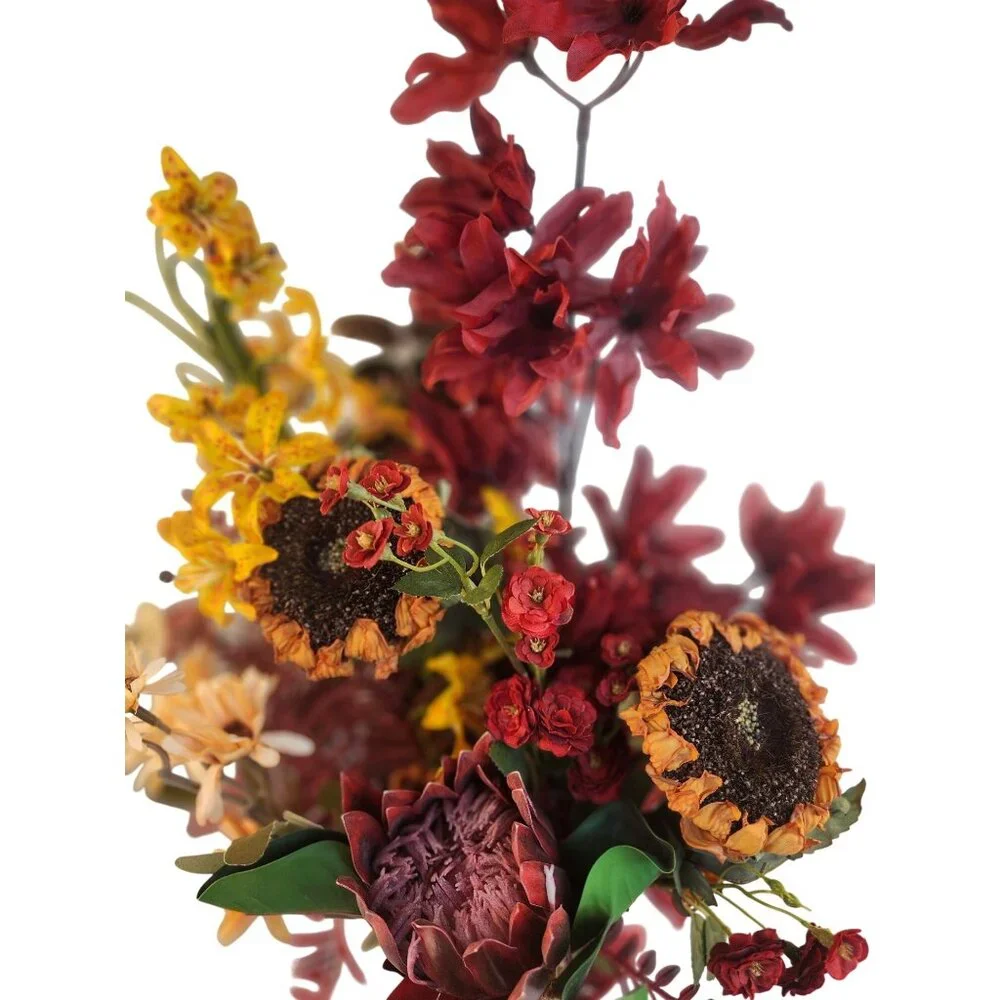Artificial Mixed Floral Bouquet With Sunflowers Protea Lily & Daisies 20-25 Inch